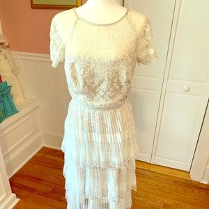 Tadashi Shoji White Lace Maxi Dress Size 12